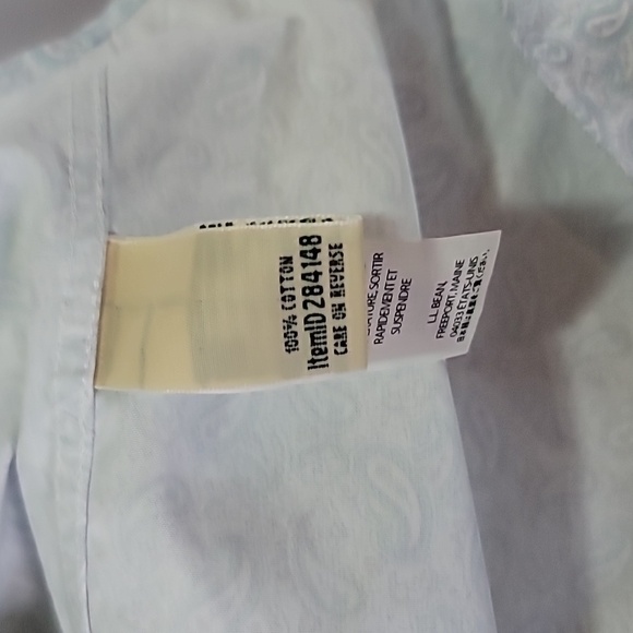 NWOT L.L. BEAN Paisley Pastel ButtonUp Collared Long Wrinkle Resist 100% Cotton - Picture 8 of 8